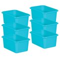 Teacher Created Resources Teal Small Plastic Storage Bin, 6PK 20381